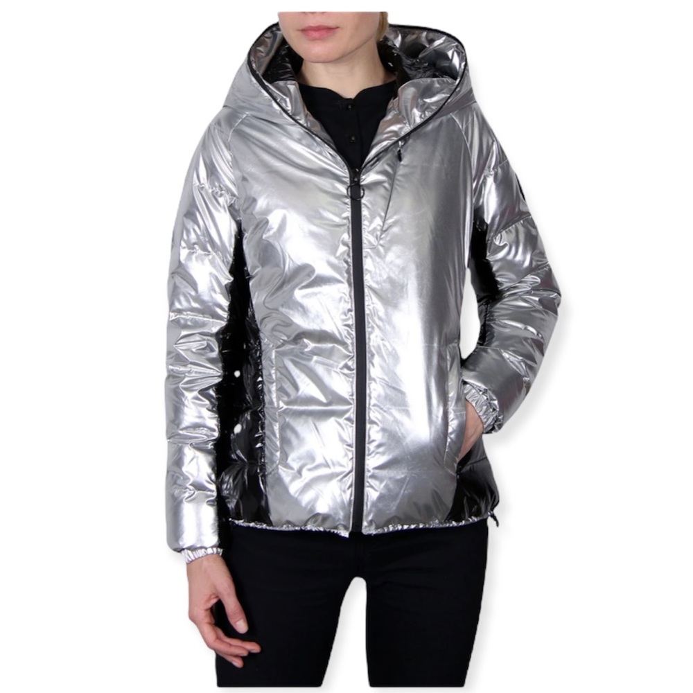 Body Glove Silver Metallic Down Puffer Jacket S